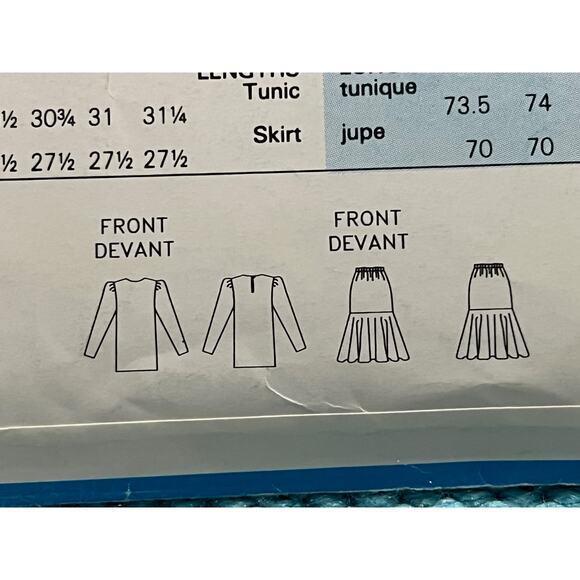 Butterick Sewing pattern 4541 tunic long sleeve skirt drop waist size 16-24 - Picture 8 of 8